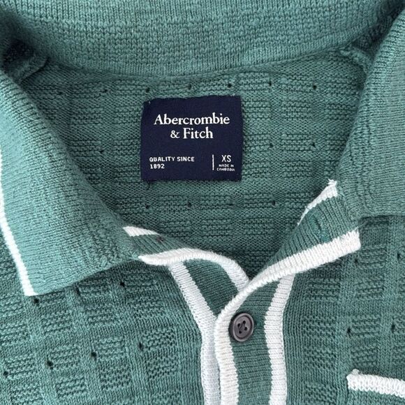 Abercrombie Green Textured Polo Knit Top – XS - Picture 8 of 8